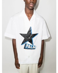 Palm Angels Rockstar Print Short Sleeve Shirt