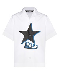 Palm Angels Rockstar Print Short Sleeve Shirt