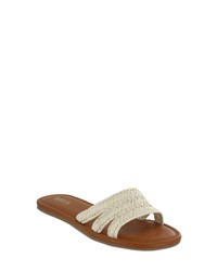 White Straw Flat Sandals