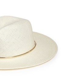 Janessa Leone Begonia Metal Ring Straw Panama Hat