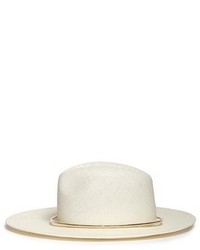 Janessa Leone Begonia Metal Ring Straw Panama Hat