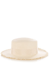 Federica Moretti Panama Frayed Edge Straw Hat