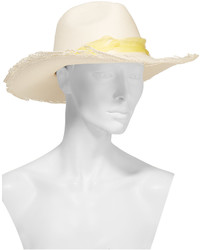 Sensi Studio Feather Trimmed Toquilla Straw Panama Hat