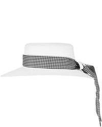Topshop Straw Gingham Boater Hat