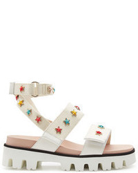 RED Valentino Studded Canvas Sandals
