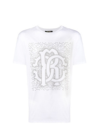 Roberto Cavalli Studded Heraldic Style Logo T Shirt