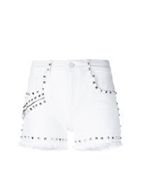 White Studded Denim Shorts