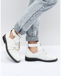 ASOS DESIGN Amelie Leather Ring Boots Leather