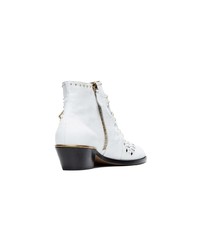 Chloé White Susanna 30 Studded Leather Boots