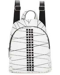 White Studded Leather Backpack