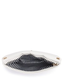Sondra Roberts Studded Faux Leather Envelope Clutch White