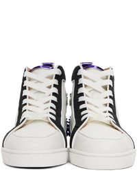 Christian Louboutin White Black Rantus Spikes Sneakers