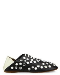 Acne Studios Mika Crystal Studded Leather Babouche Mules