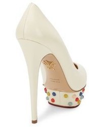 Charlotte Olympia Dolly Studded Platform Leather Pumps