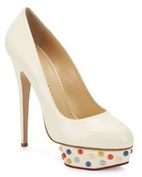 Charlotte Olympia Dolly Studded Platform Leather Pumps
