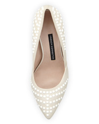 French Connection Elmyra Studded Dorsay Pump Winter White