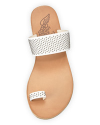 Ancient Greek Sandals Thraki Studded Toe Ring Sandal White