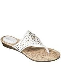 Nine West Merona Elisha Perforated Studded Sandals White 7