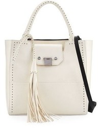 Jimmy Choo Robin Studded Leather Tote Bag White