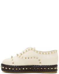 Charlotte Olympia Ivory Studded Hoxton Oxfords