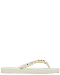 Giuseppe Zanotti White Studded Hollywood Sandals
