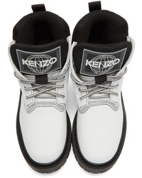 Kenzo White Suede Sierra Boots