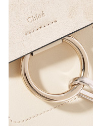 Chloé Faye Mini Suede And Leather Backpack Off White