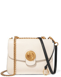 Chloé Mily Medium Textured Leather And Suede Shoulder Bag Off White