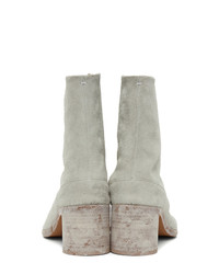 Maison Margiela Off White Hairy Suede Tabi Boots