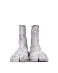 Maison Margiela White Painted Flat Tabi Boots