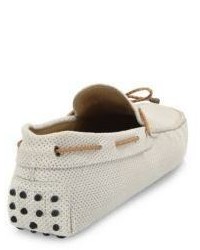 Tod's Gommini Scooby Tie Perforated Suede Driver Shoes