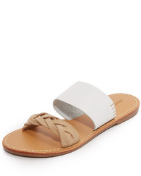 White Suede Flat Sandals