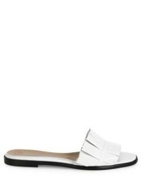 The Row Emma Pleated Suede Slides