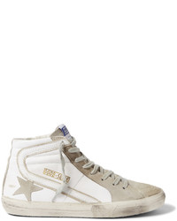 White Suede High Top Sneakers