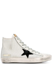 White Suede High Top Sneakers