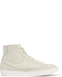 Nike Blazer Mid Suede And Shearling High Top Sneakers White