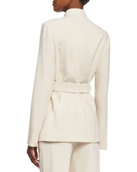 The Row Slim Fit Jacket Wcontrasting Pockets Ivory Cream