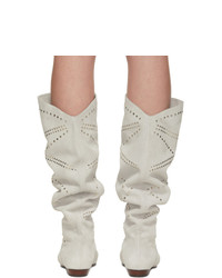 Isabel Marant White Suede Sibby Boots