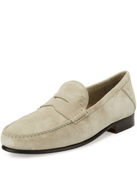 Tod's Gommini Suede Penny Loafer Ivory