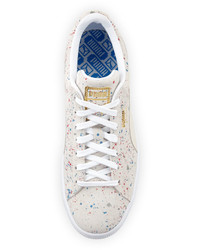 Puma Classic Paint Splatter Suede Low Top Sneaker White