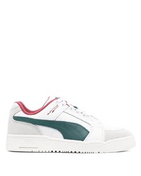 Puma Colour Block Panelled Leather Low Top Sneakers