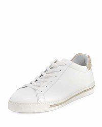 Rene Caovilla Crystal Trim Low Top Sneaker White