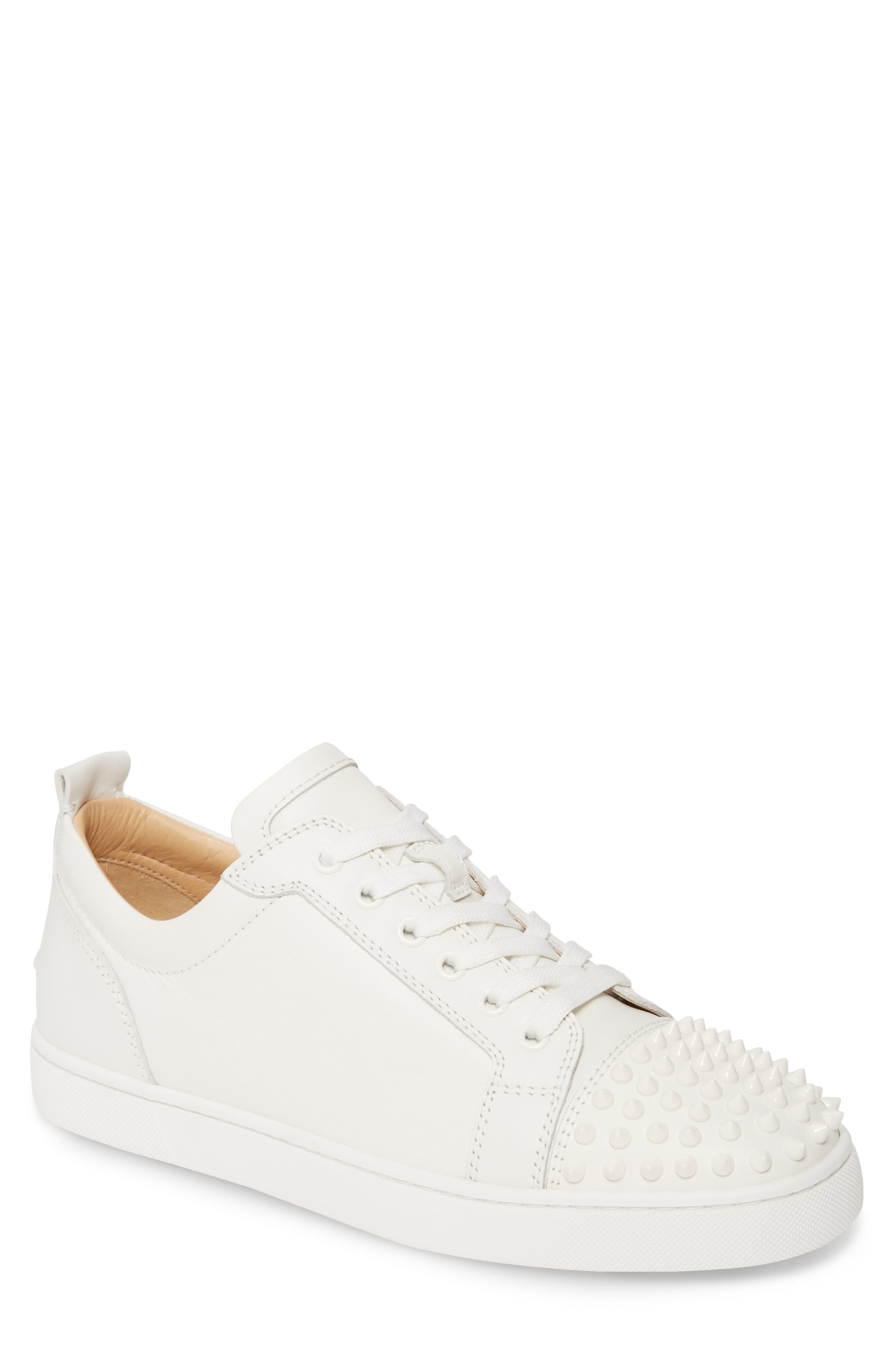 white louboutin spiked sneakers