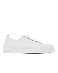 Ann Demeulemeester Off White Distressed Suede Sneakers