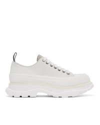 Alexander McQueen Off White Suede Tread Slick Platform Sneakers