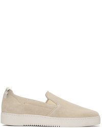 Calvin Klein Collection Off White Suede Urban Slip On Sneakers