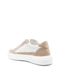 Peserico Suede Panelled Leather Sneakers