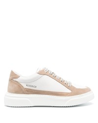 Peserico Suede Panelled Leather Sneakers