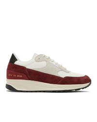 Common Projects White And Red Track Classic Low Sneakers