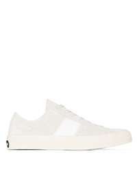 Tom Ford White Cambridge Suede Sneakers